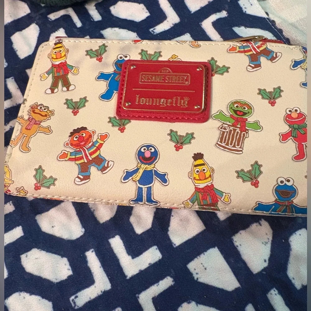 Loungefly Sesame Street Cream Character Wallet Christmas design